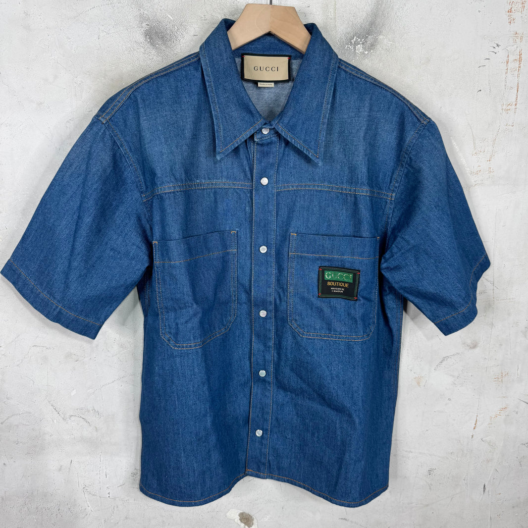 Gucci Light Denim Snapped Shirt