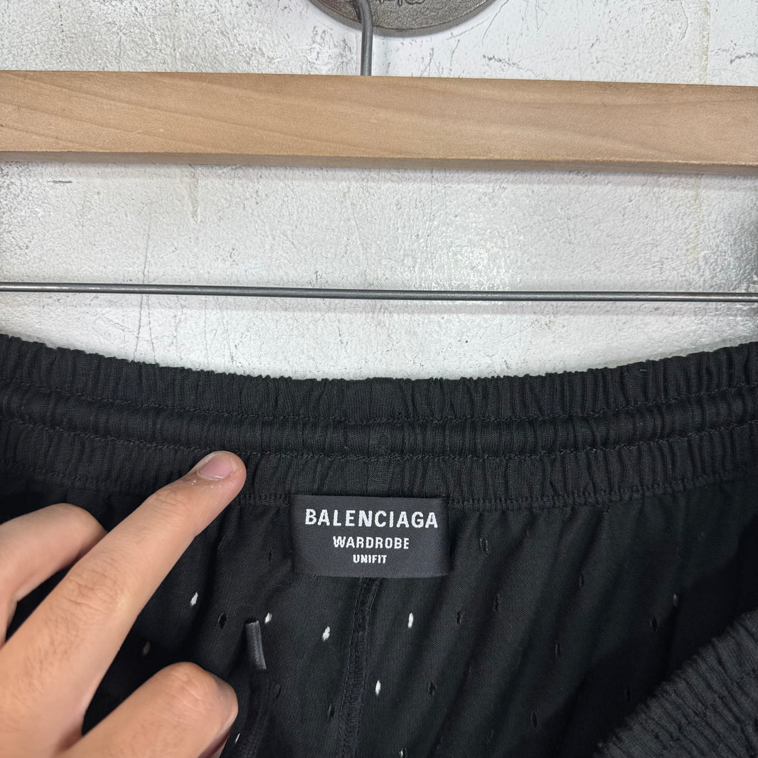 Balenciaga Perforated Cotton Shorts