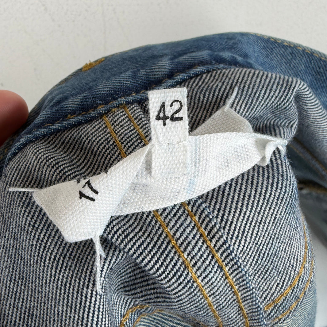 Margiela Blue Two Tone Contrast Stitch Denim Jeans