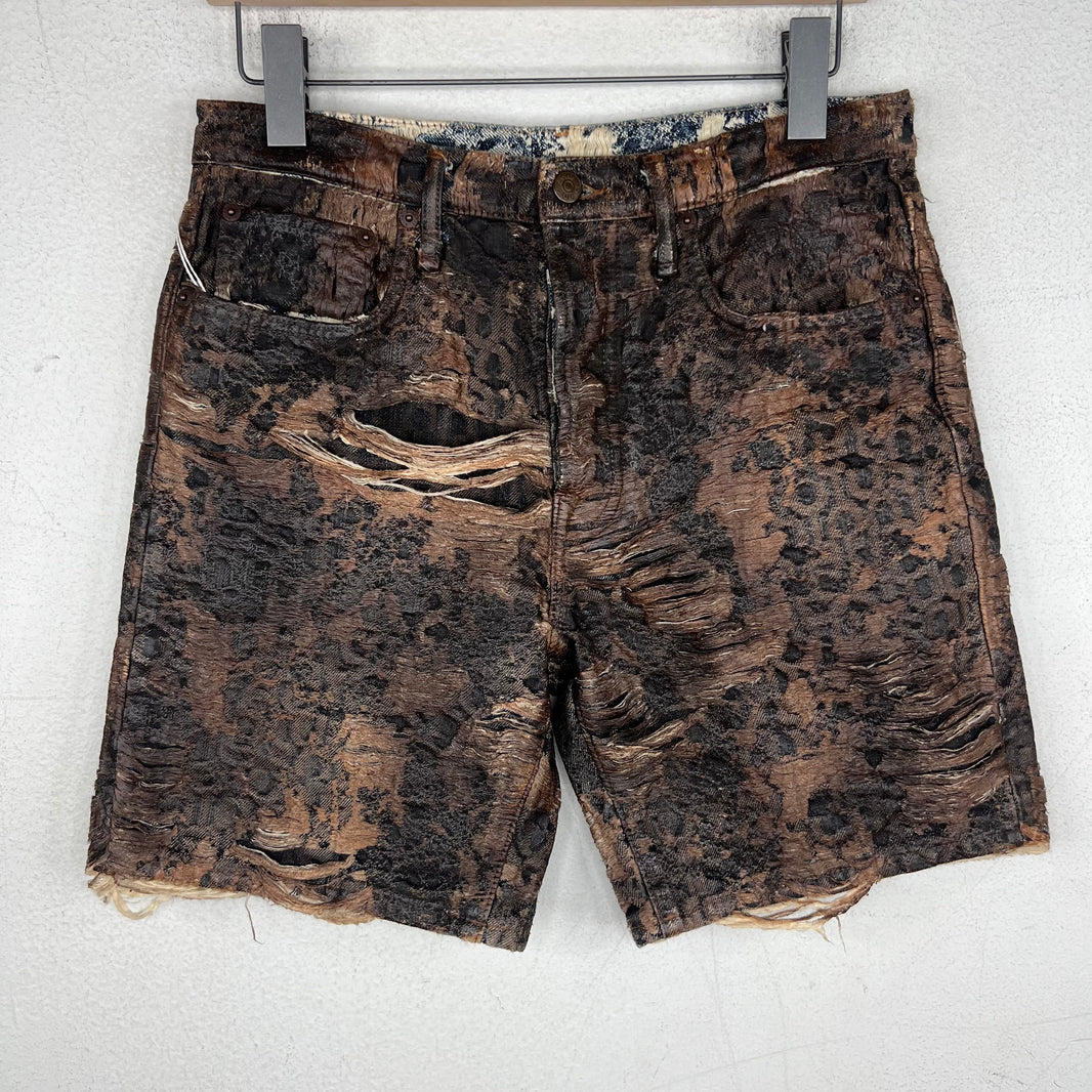 Acne Studios Roman Distressed Waxed Denim Shorts