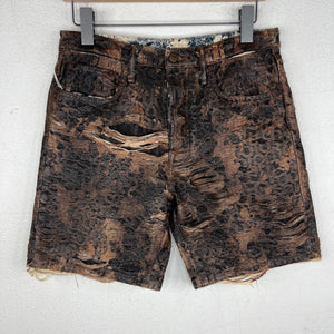 Acne Studios Roman Distressed Waxed Denim Shorts