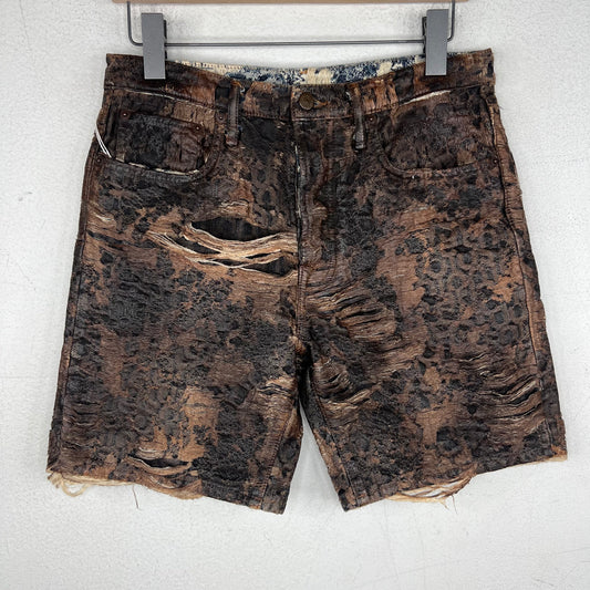 Acne Studios Roman Distressed Waxed Denim Shorts