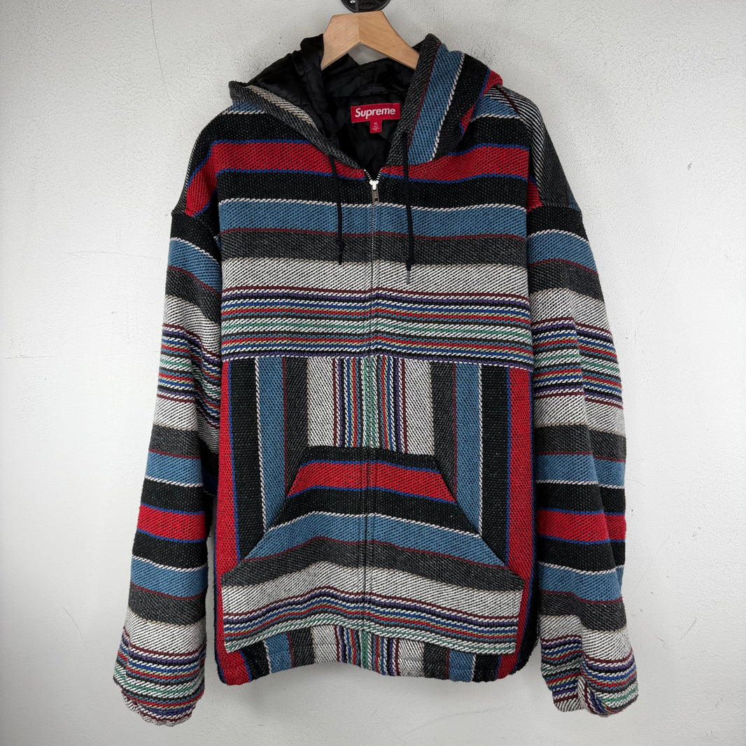 Supreme Woven Stripe Zip-Up Hoodie