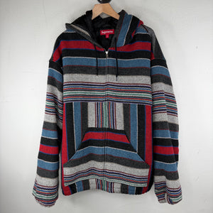 Supreme Woven Stripe Zip-Up Hoodie