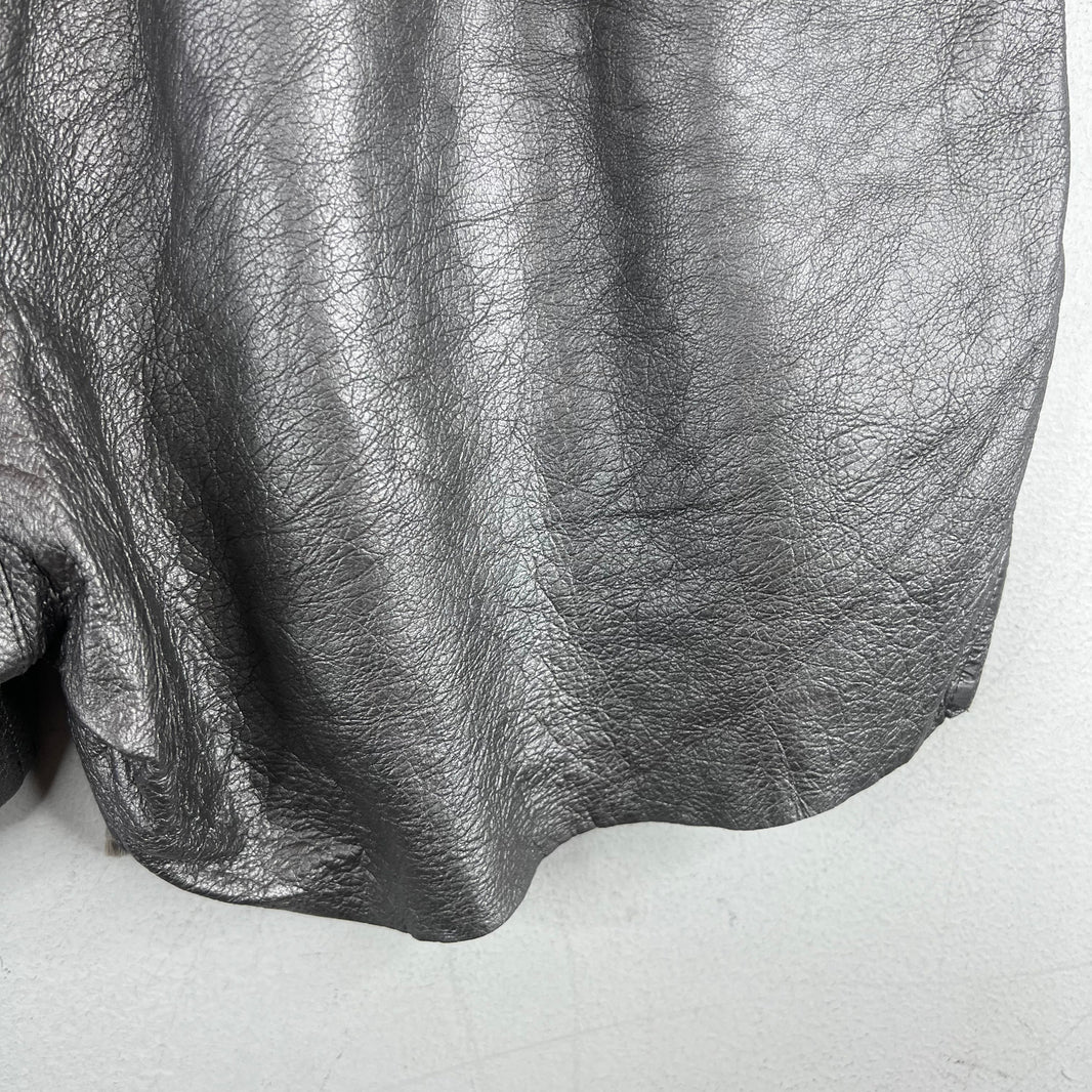 Rick Owens Leather Gunmetal Boxer Shorts