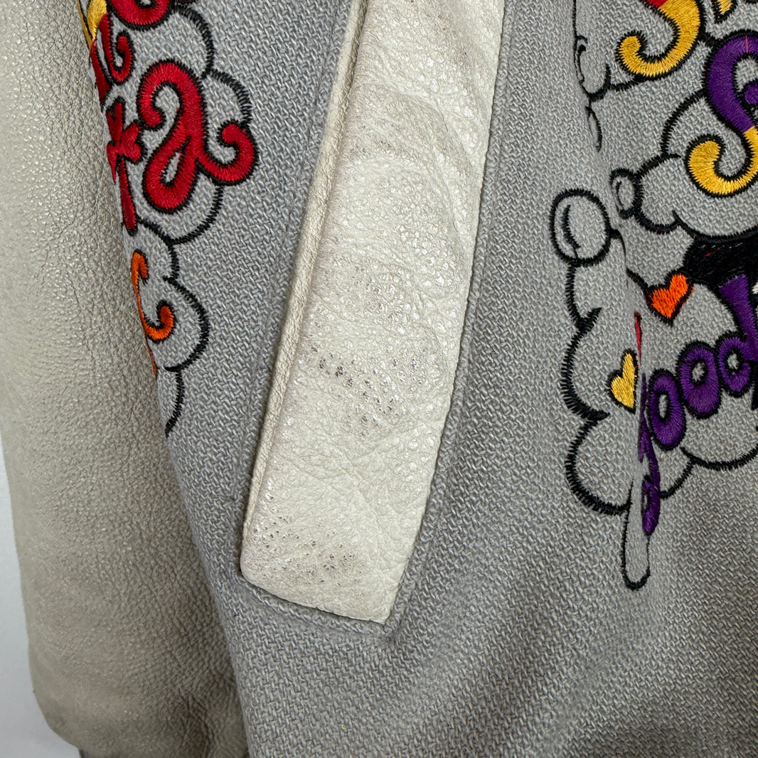 Hysteric Glamour Gray Embroidered Varsity Jacket