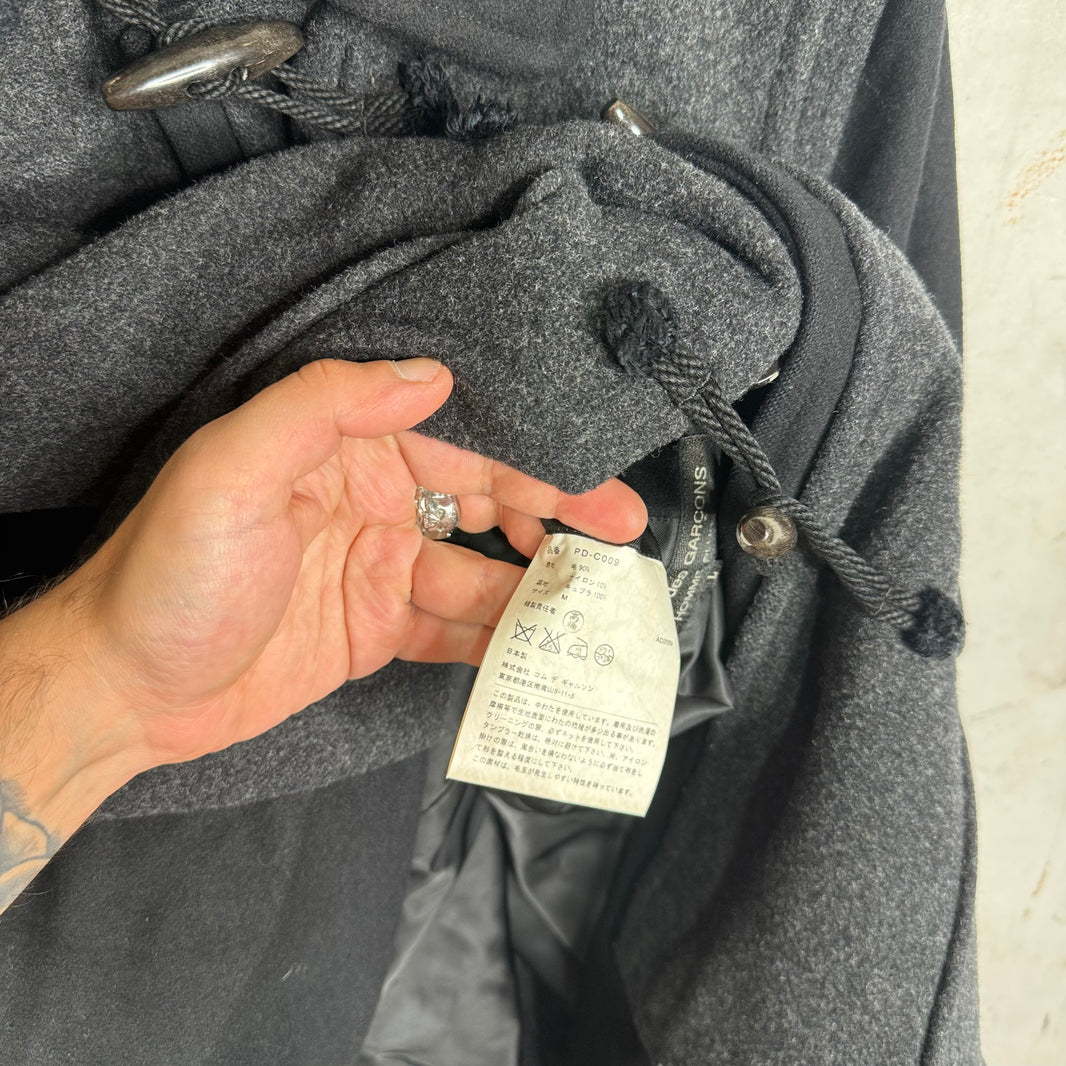 CDG  Homme Plus Wool Clasped Hooded Long Coat