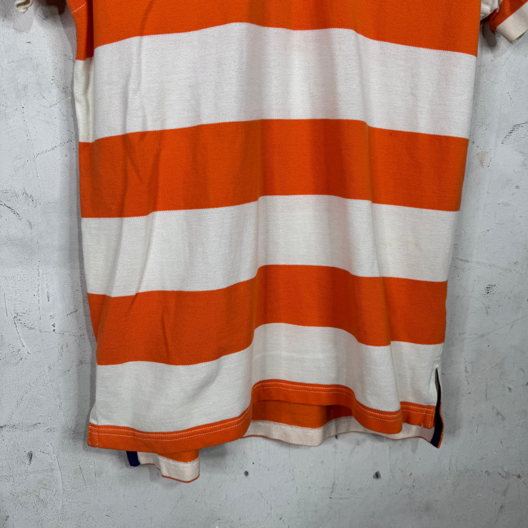 Ralph Lauren Orange Striped Blue Big Pony Polo