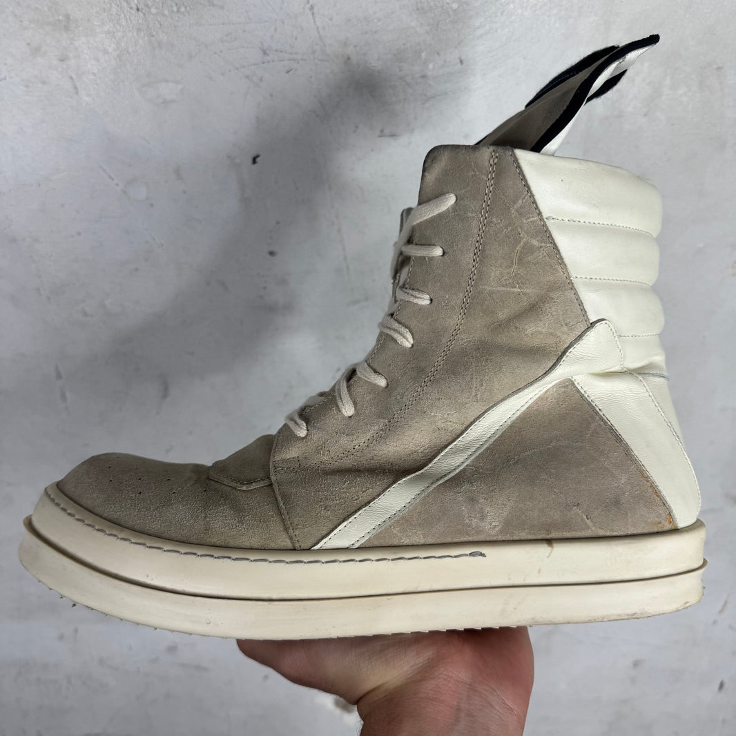 Rick Owens Gray Suede Geobaskets