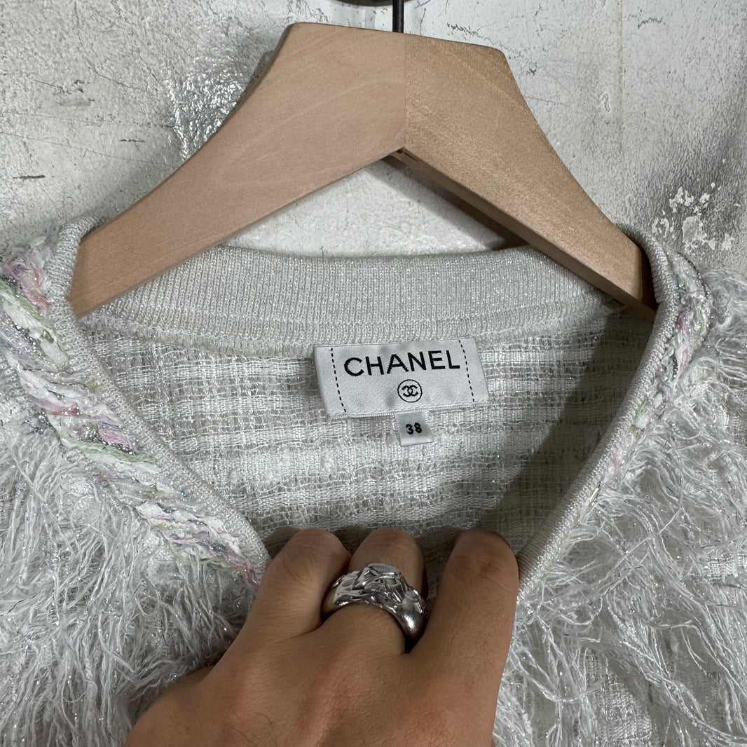 Chanel 18' Tweed Fringed Sweater