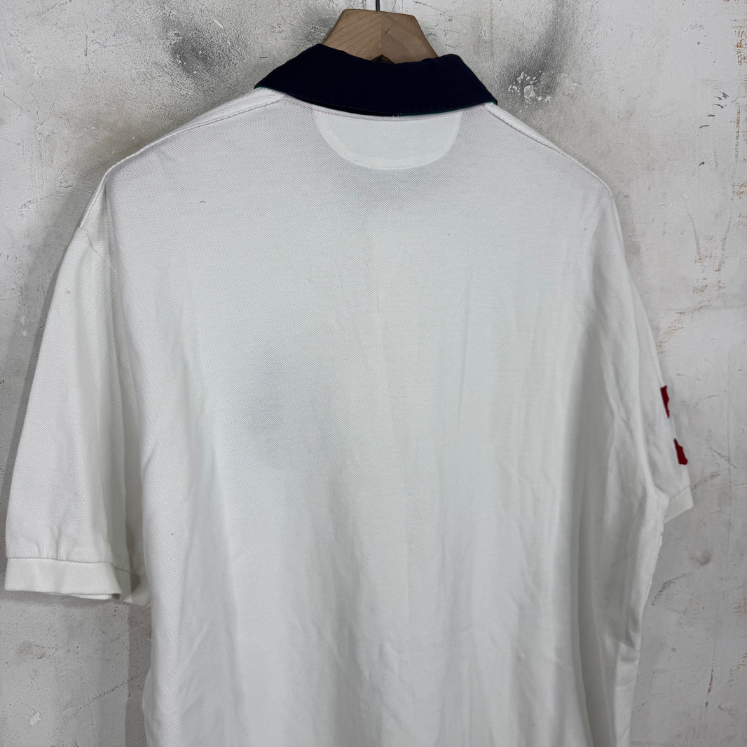 Ralph Lauren White/Navy Green Under Collar Pony Polo