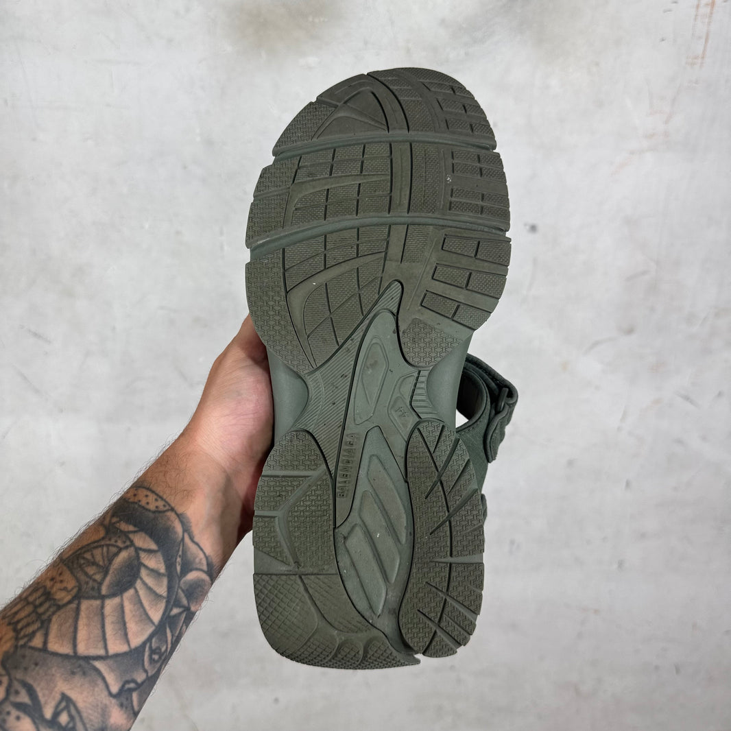 Balenciaga Olive Tourist Sandals