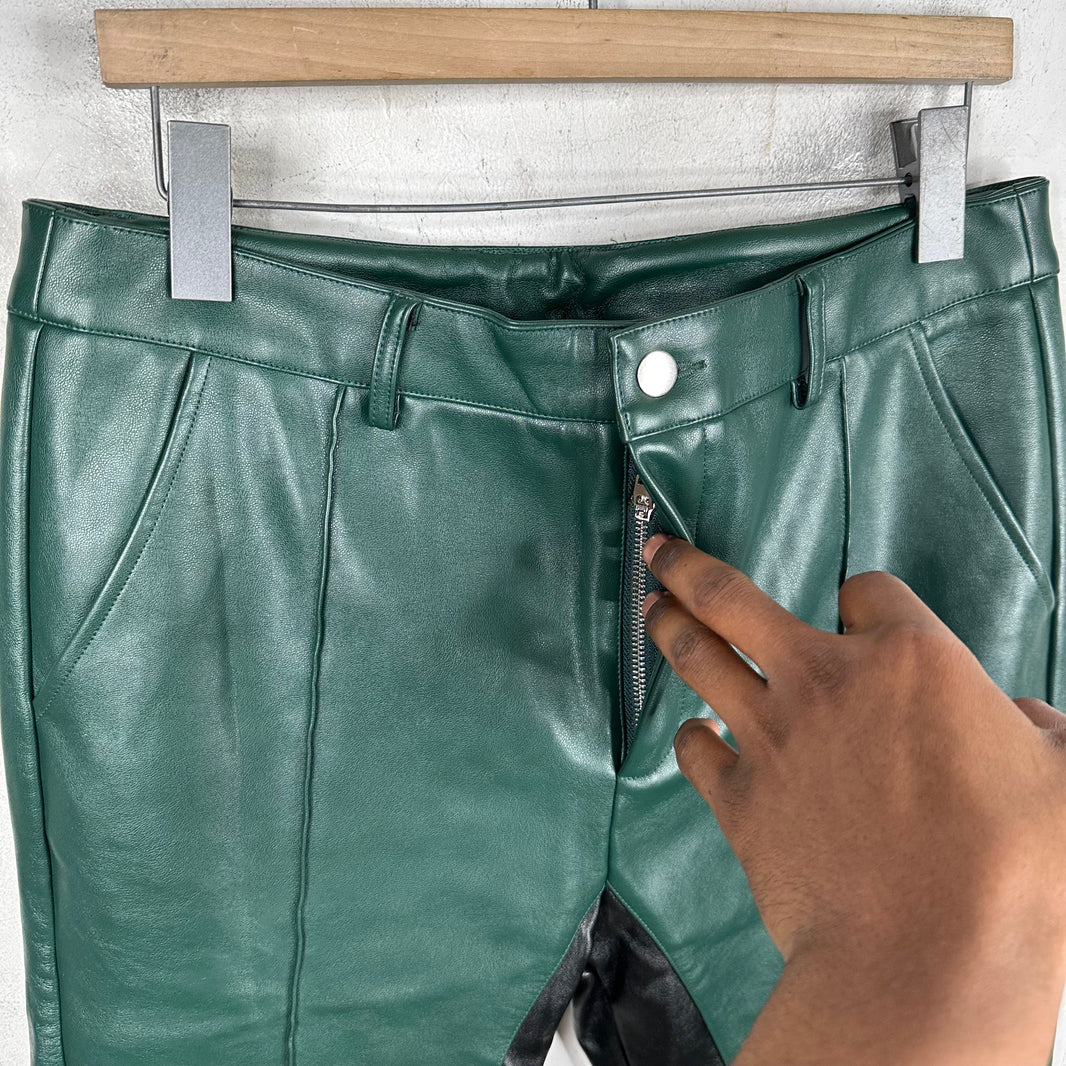 Todd Patrick Paneled Leather Trousers