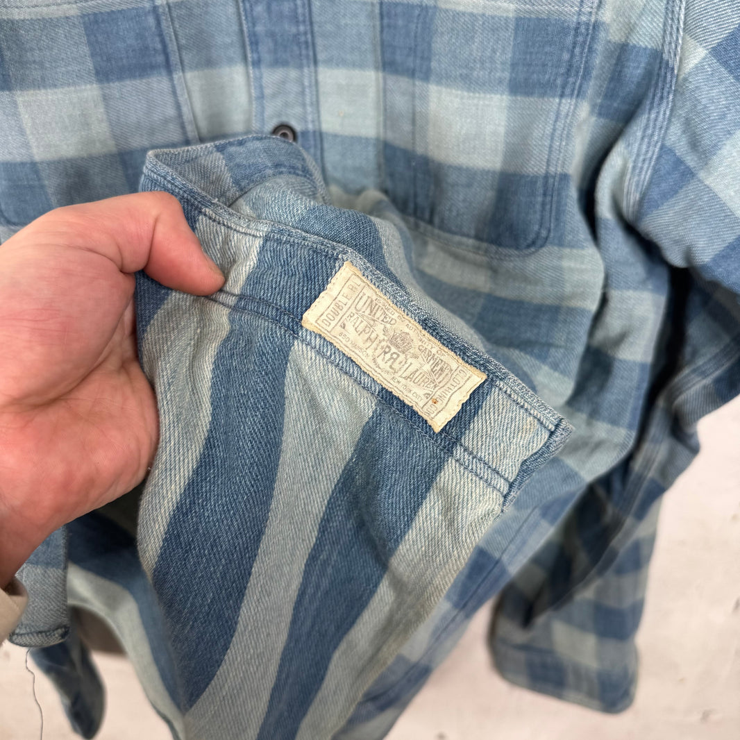 RRL Light Blue Plaid Flannel