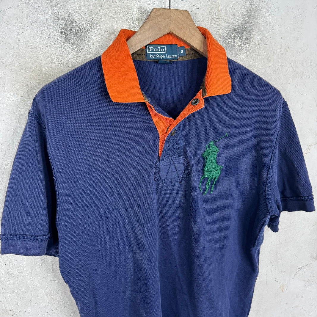 Ralph Lauren Navy/Green Snap Buttoned Pony Polo