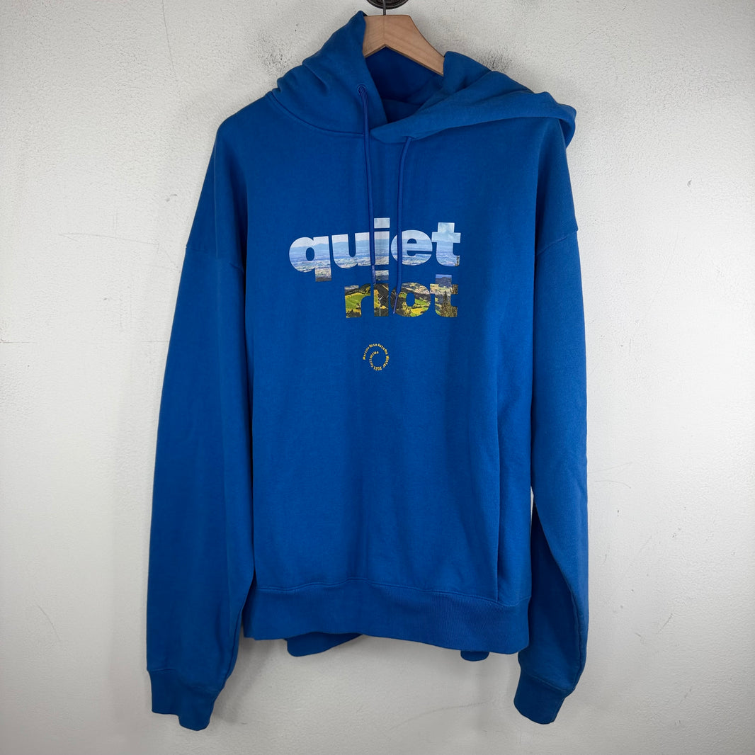 Martine Rose Blue Quiet Riot Hoodie