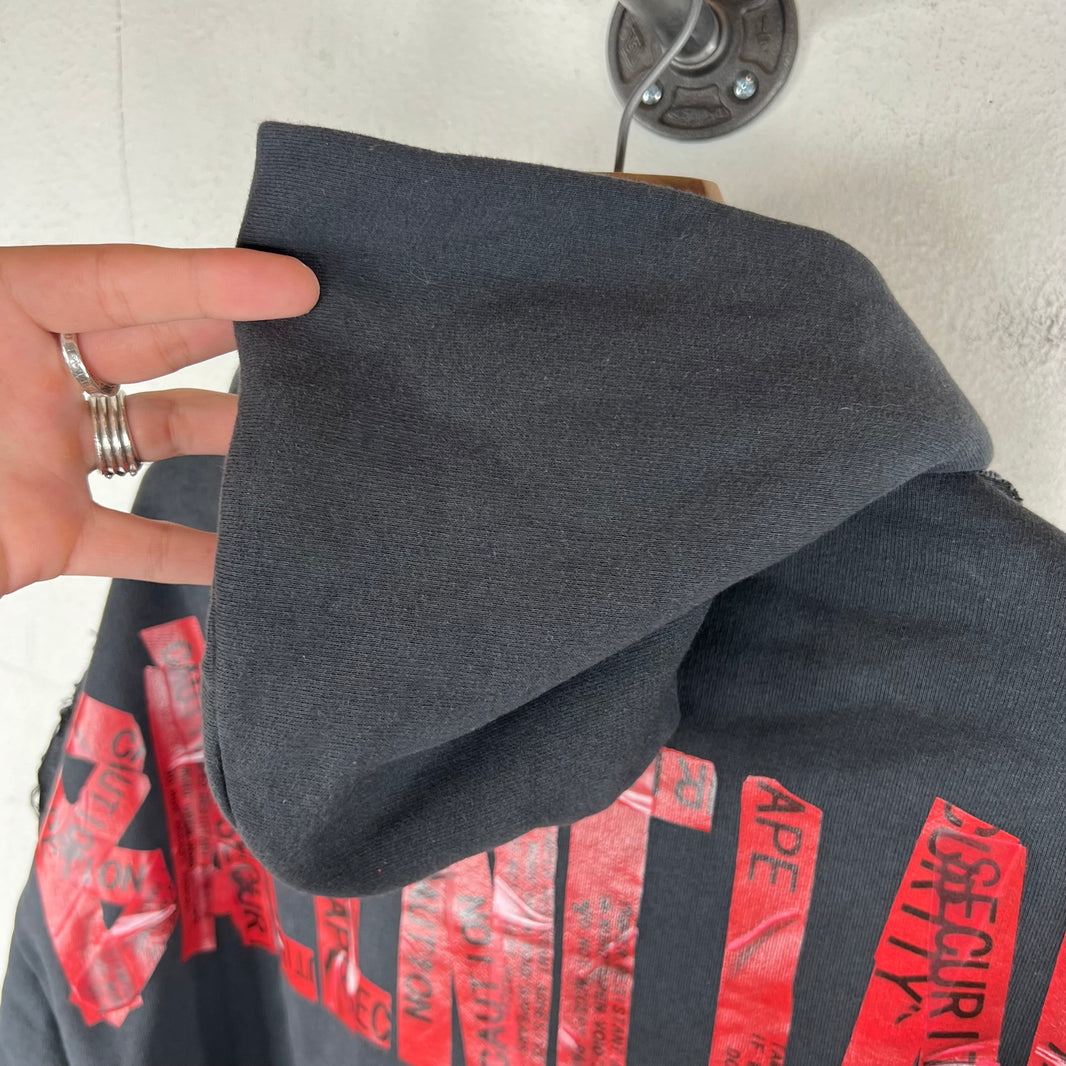 Balenciaga Sample Hybrid Denim Hooded Red Tape Jacket