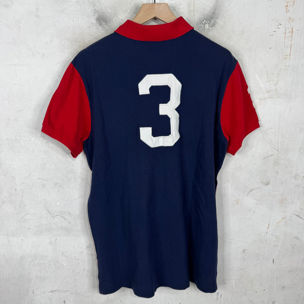 Ralph Lauren Red Two Toned Crest Big Pony Polo