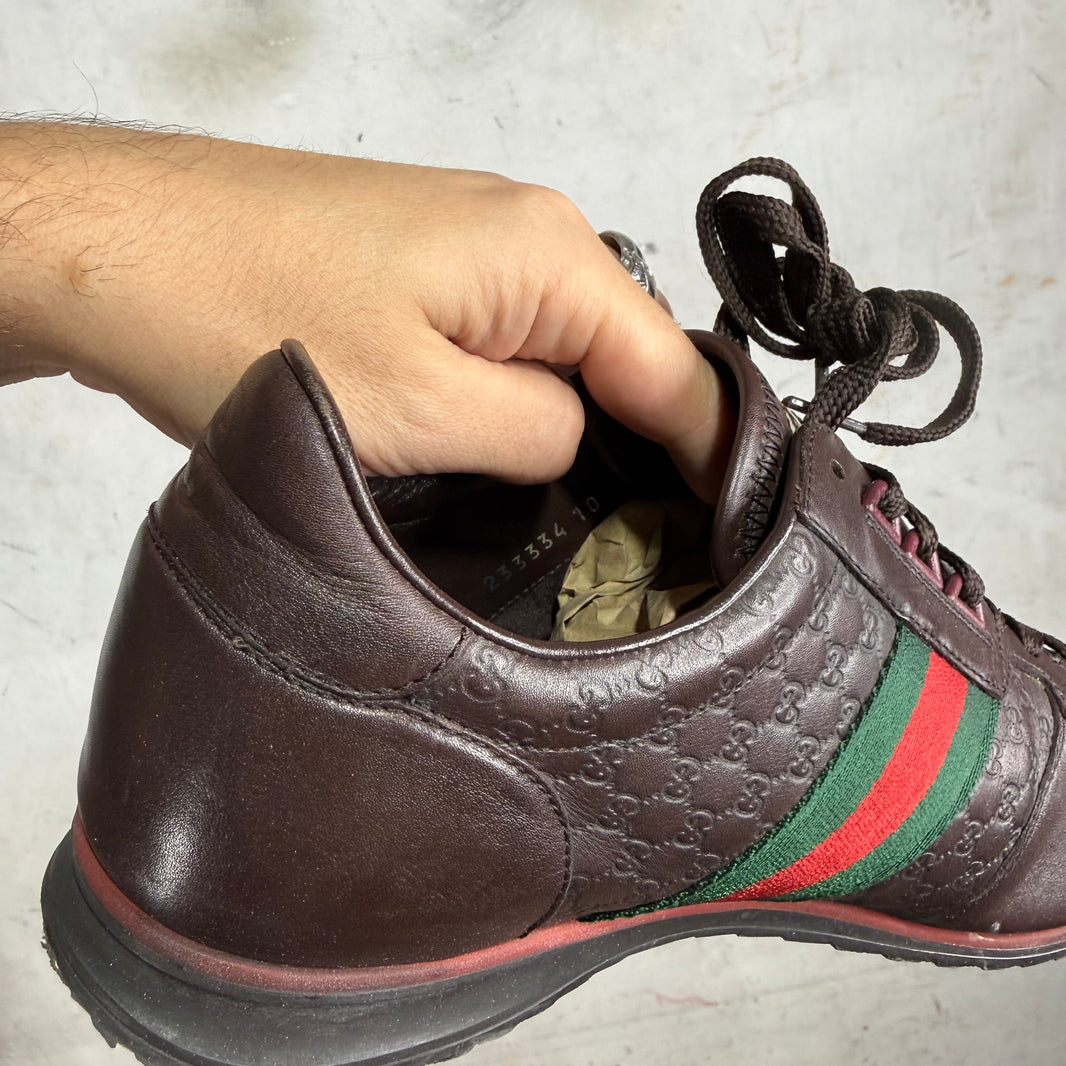 Gucci Brown Embossed Monogram Runners
