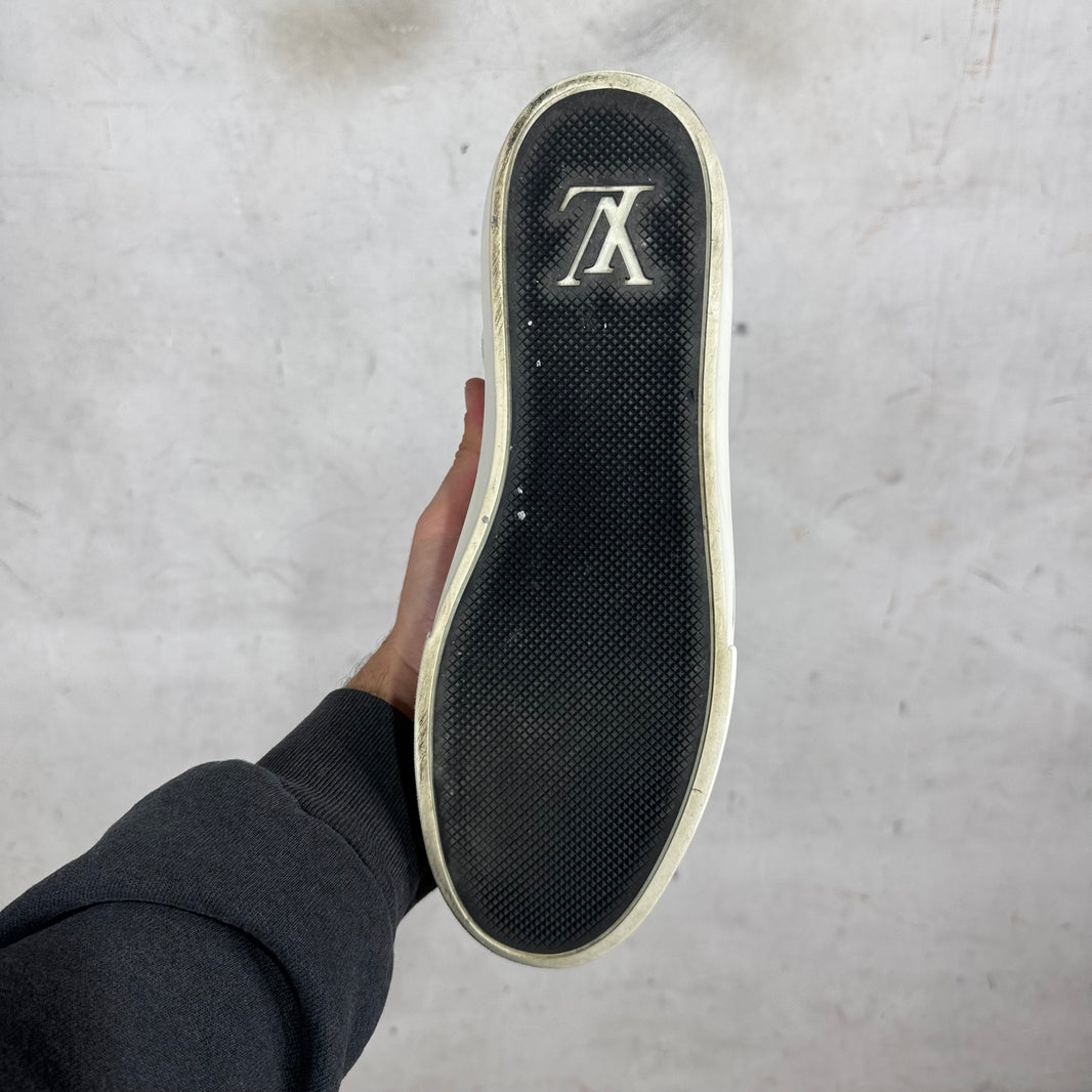 Louis Vuitton White Straped Monogram Patent Sneakers