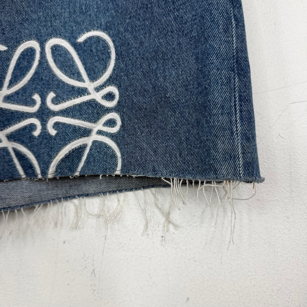 Loewe Anagram Cut Denim Shorts