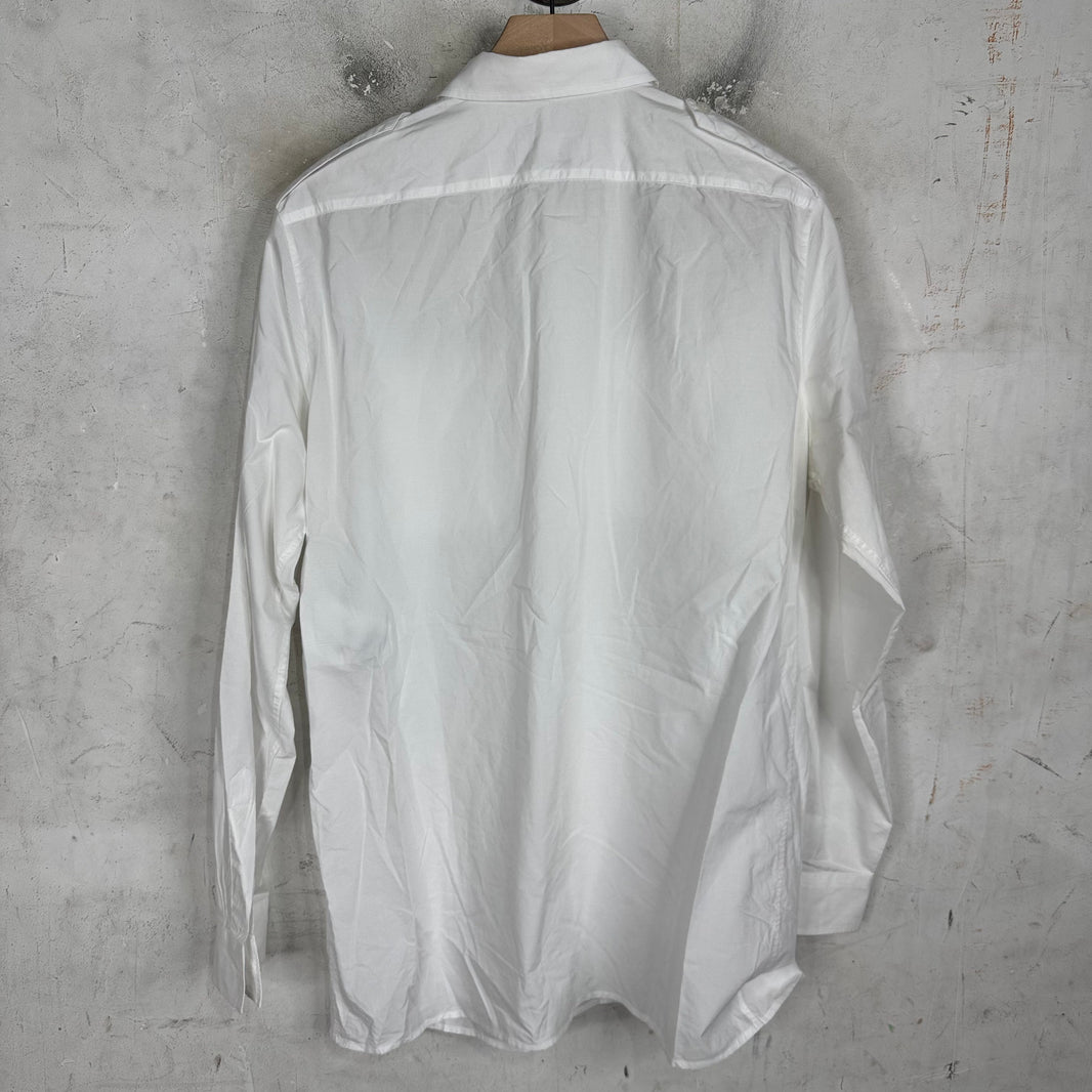 Prada White Epaulette Shoulder Shirt