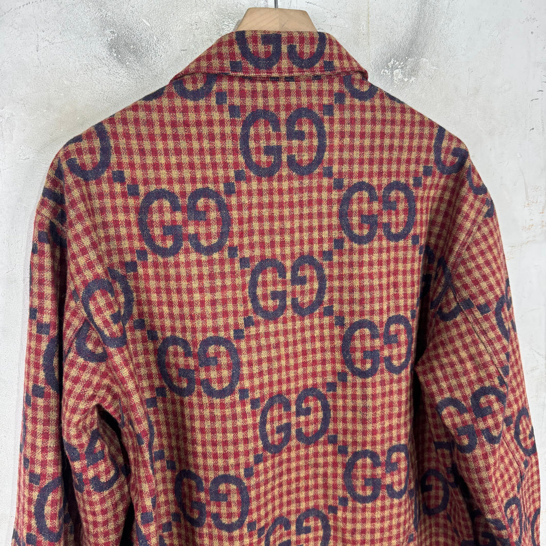 Gucci Monogram Plaid Wool Flannel