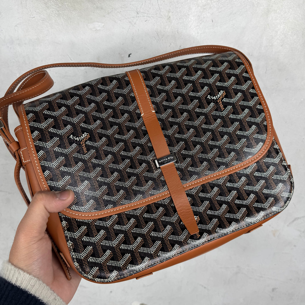 Goyard Brown Belvedere MM Messenger Bag