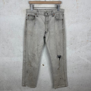 Vintage Levi's Grey Distressed Faded 501 Jeans