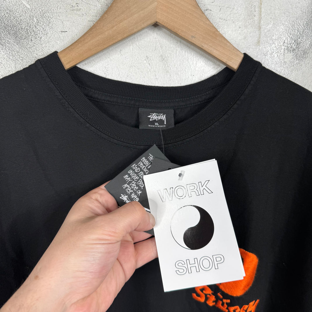 Stussy x Our Legacy Black Embroidered T-Shirt