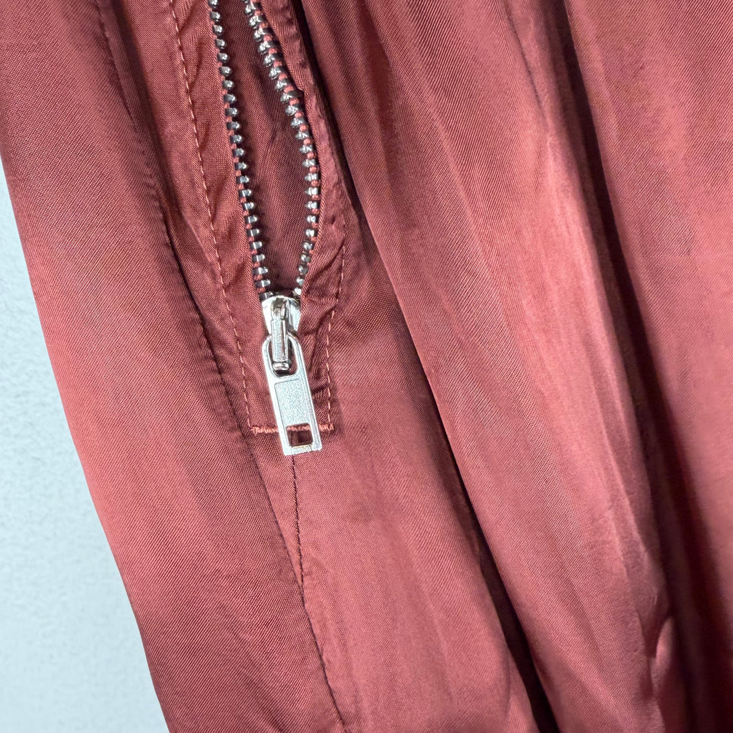 Rick Owens Red Cupro Track Pants
