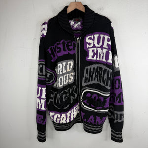 Supreme Hysteric Glamour Black Cowichan Zip Up Sweater