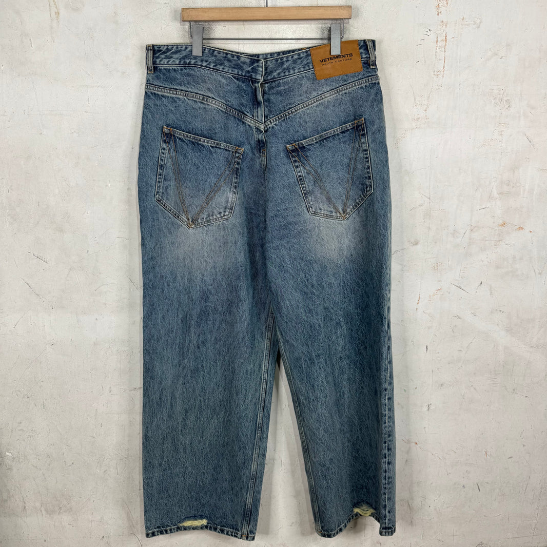 Vetements Backwards Wide Leg Jeans