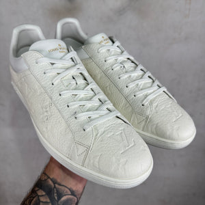 Louis Vuitton White Leather Monogram Luxemburg Sneakers