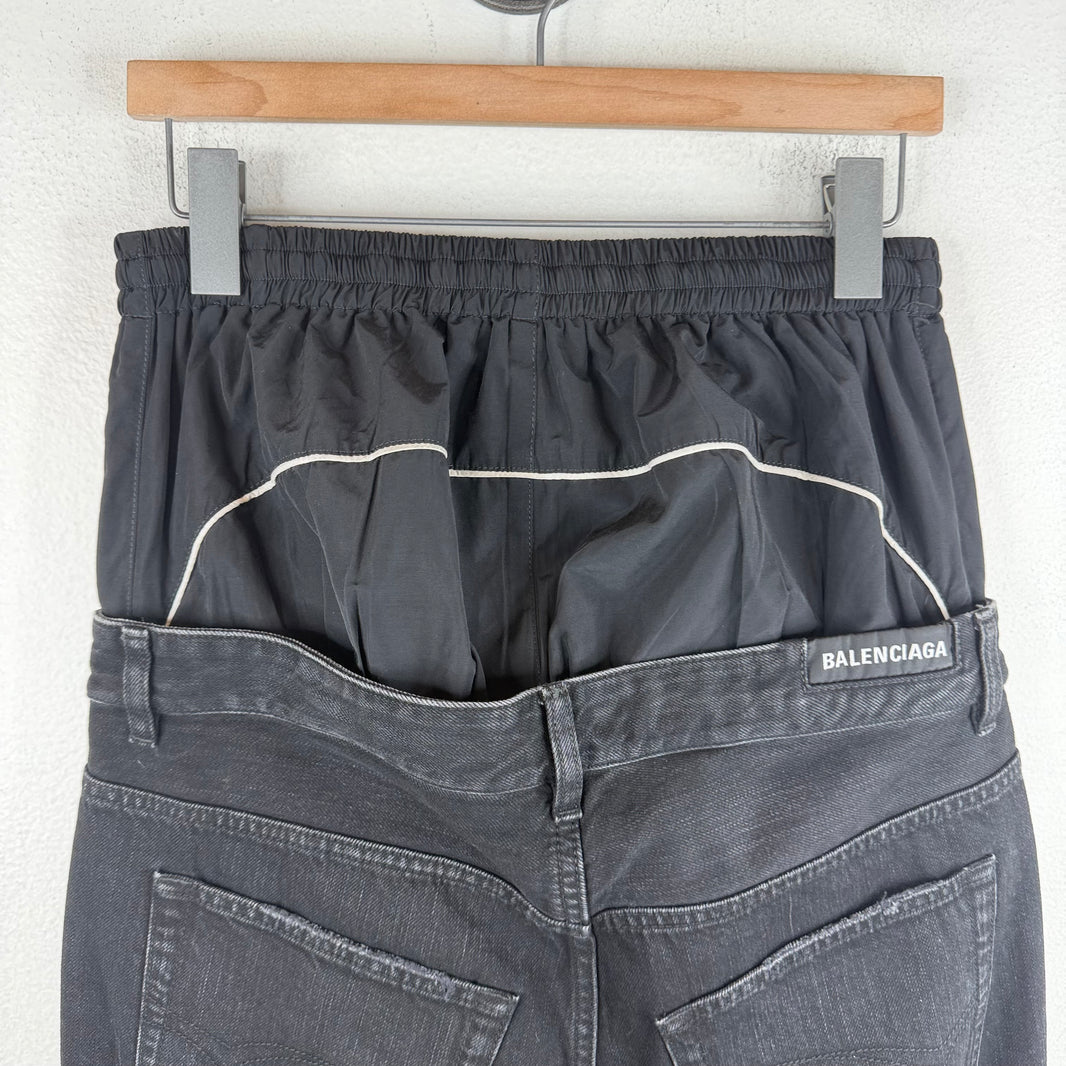 Balenciaga Double Waisted Track Jeans