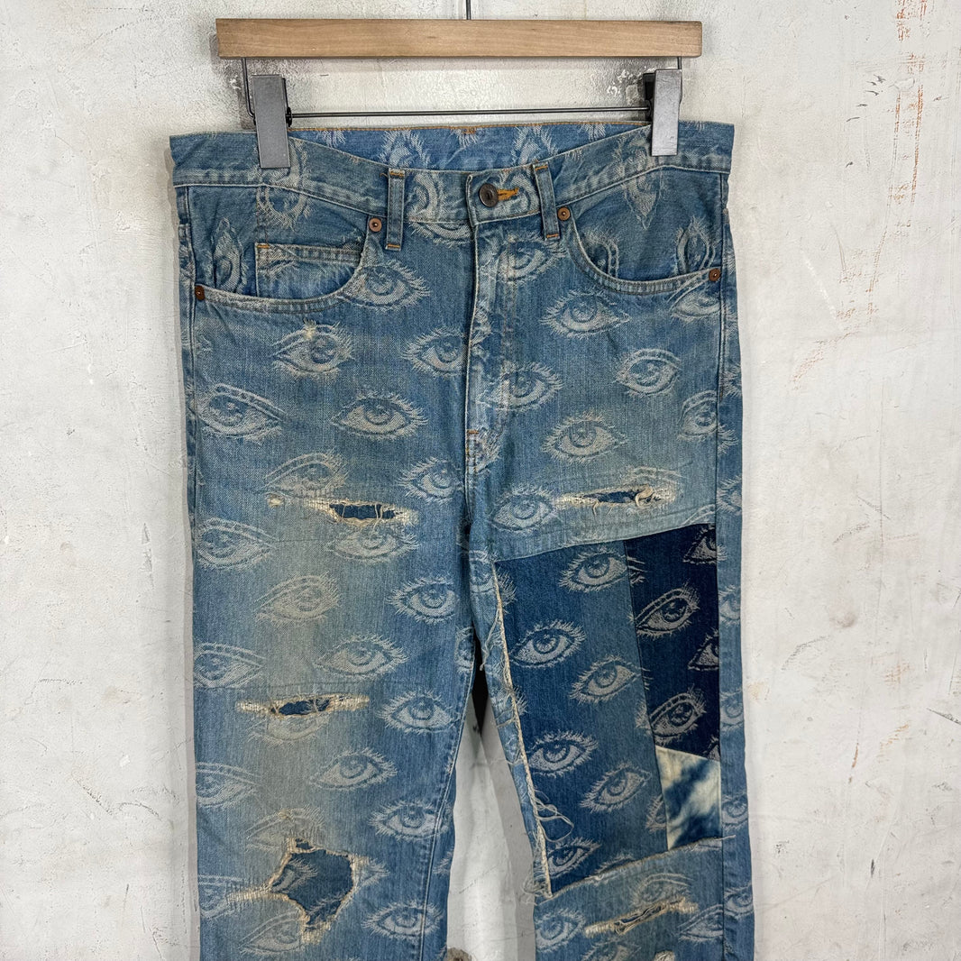 Kapital Speakeasy Patched Flare Jeans