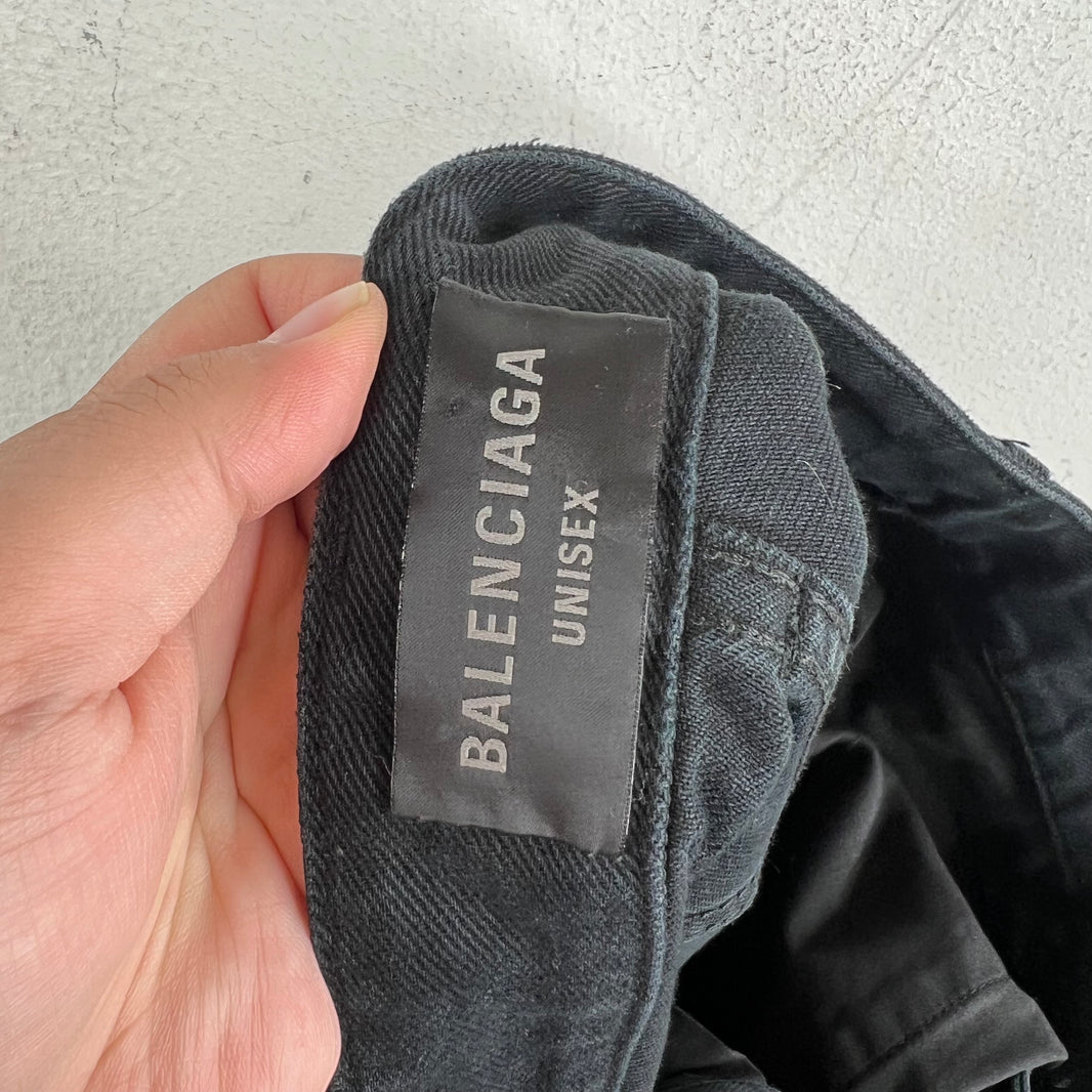 Balenciaga Black Mud Distressed Jeans