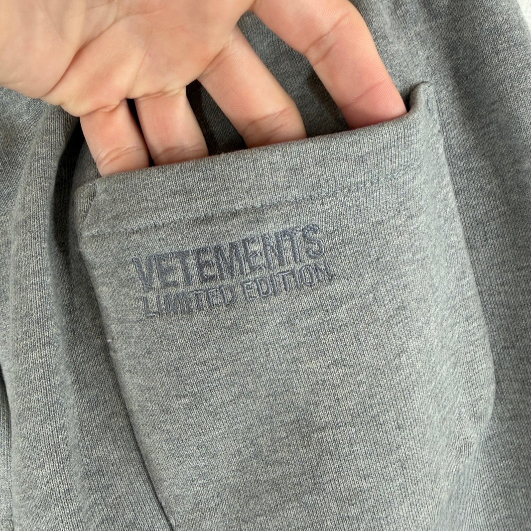 Vetements Gothic Logo Gray Sweatpants