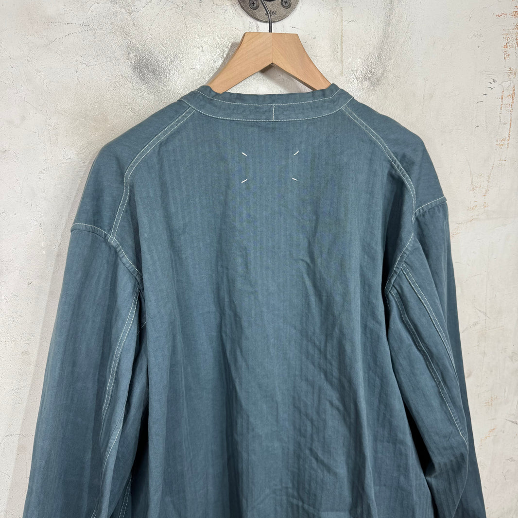 Margiela Oversized Laced Tunic Shirt Blue