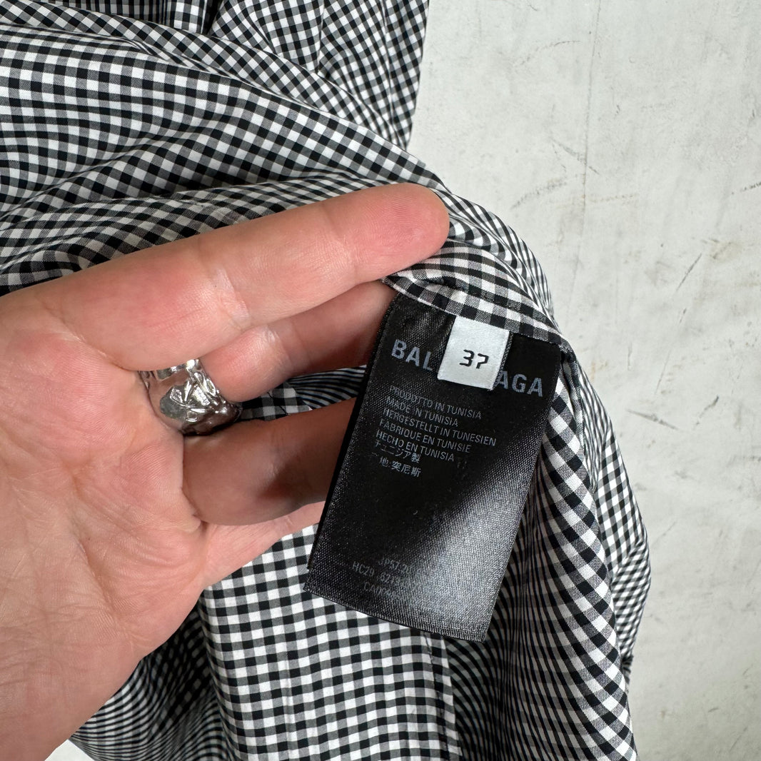 Balenciaga Checkered Mastercard Zipped S/S Shirt