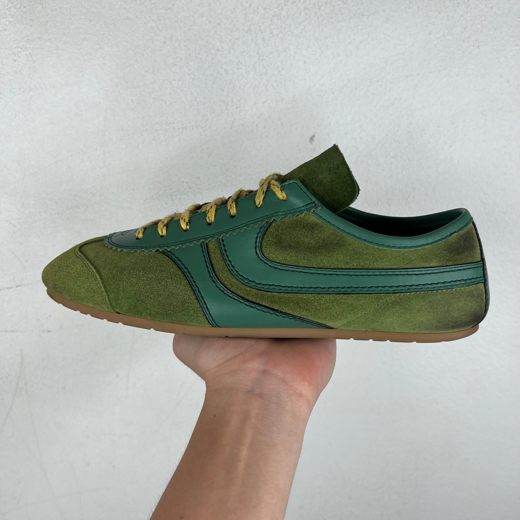 Dries Van Noten Green Leather Trim Sneakers