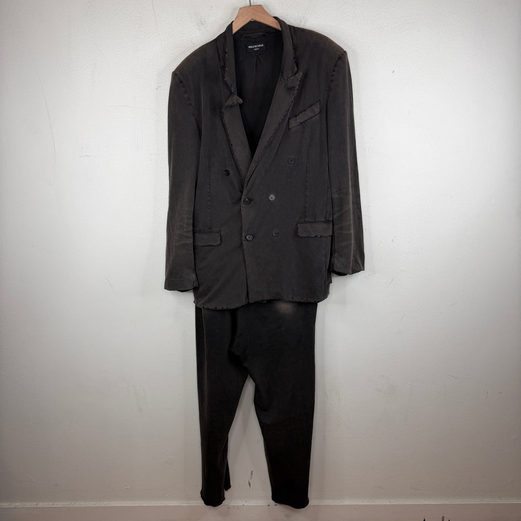 Balenciaga Double Breasted Afterworld Distressed Suit Set  display picture 2