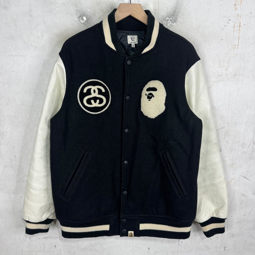 Bape x Stussy Varsity Jacket