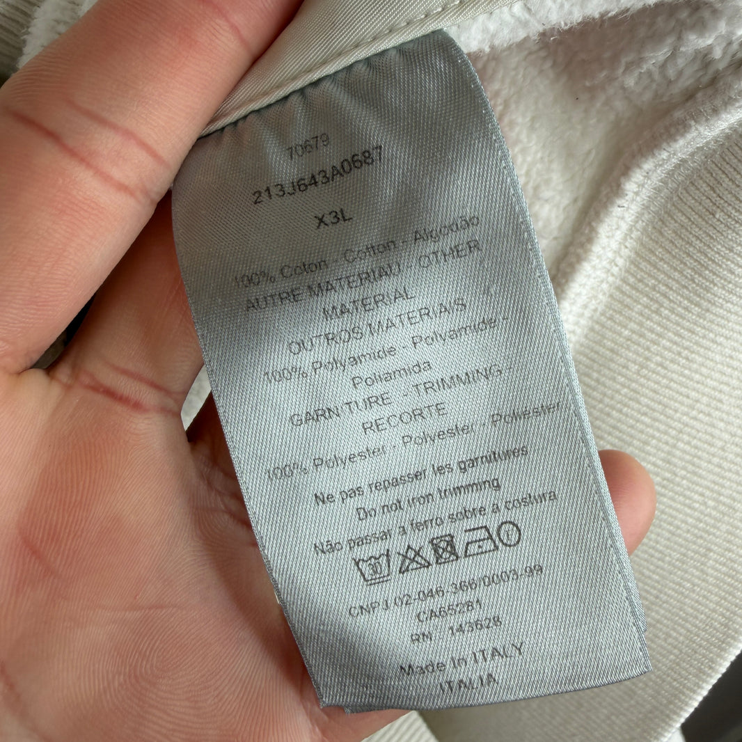 Dior Sacai White Zip Detail Crewneck