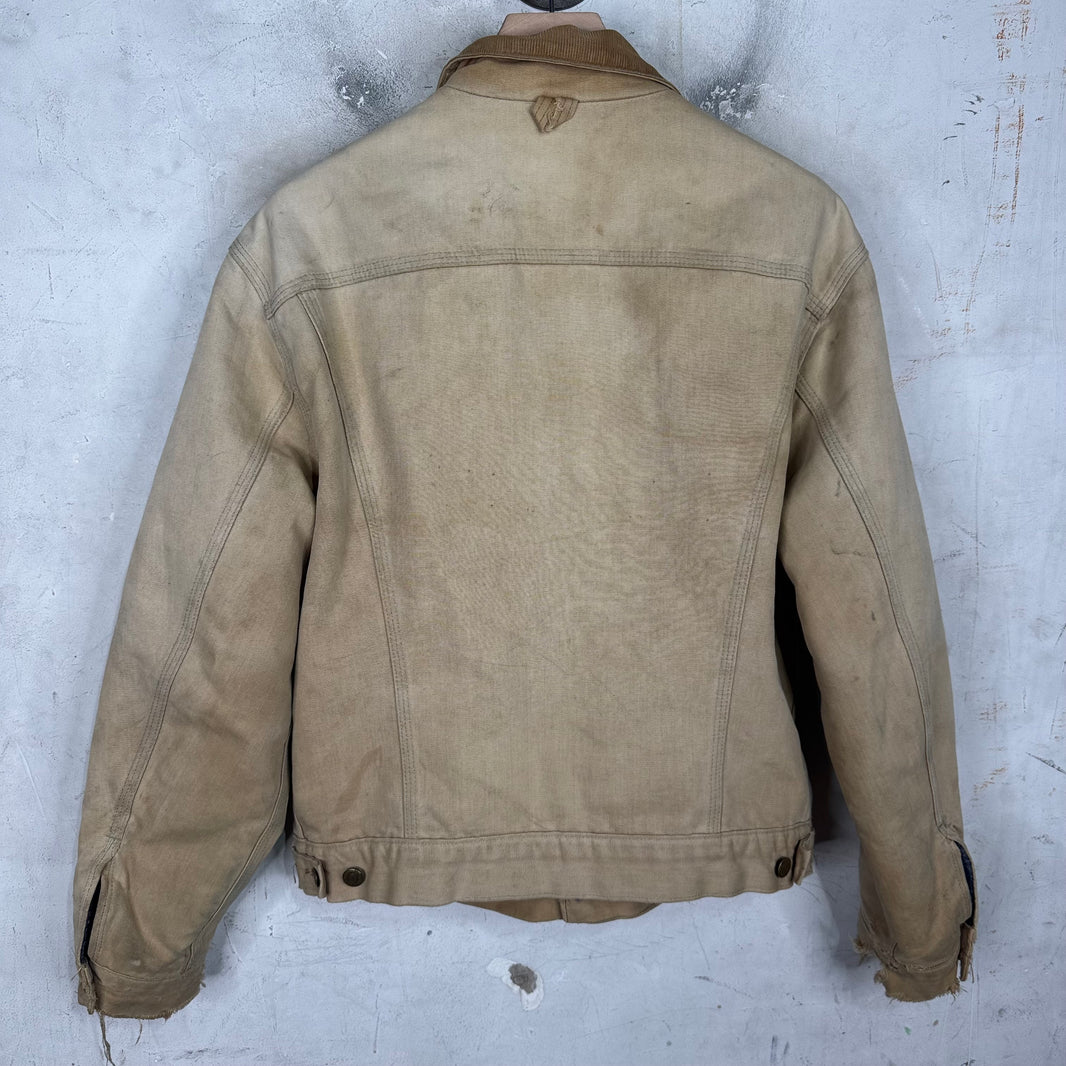 Vintage Carhartt Beige Distressed Trucker Jacket