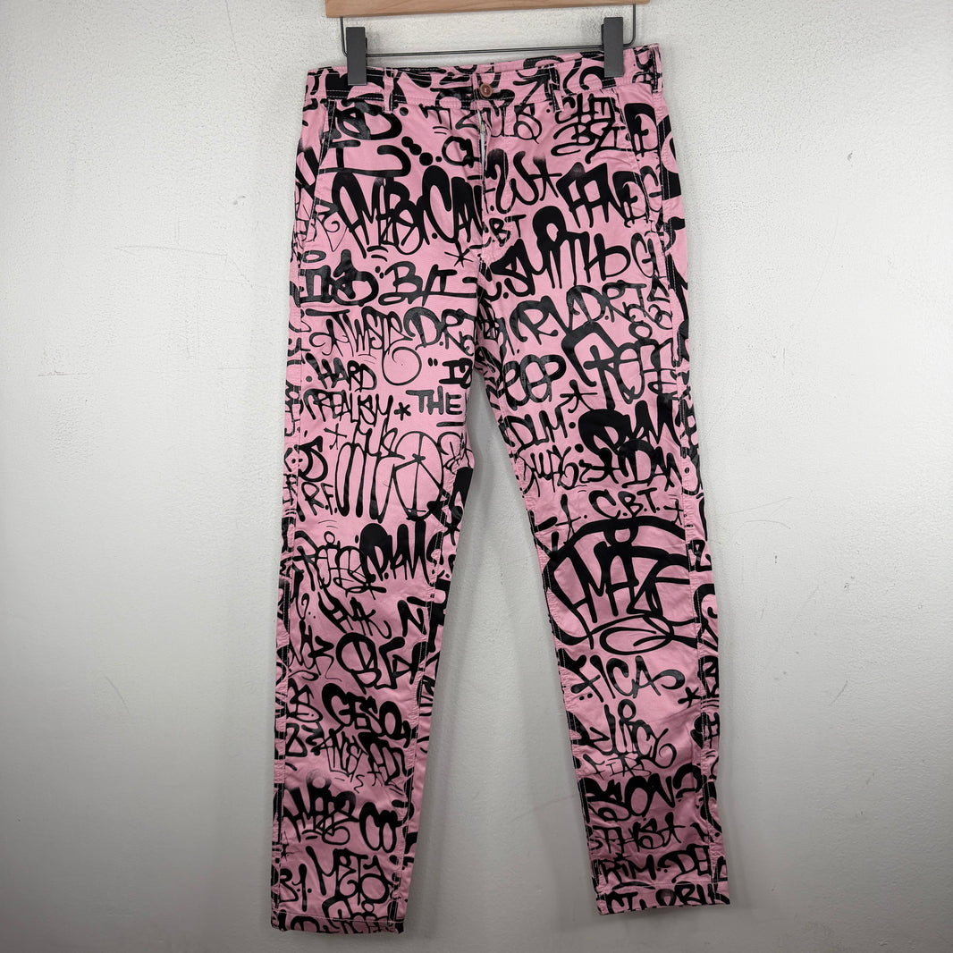 CDG Pink Graffiti Trousers