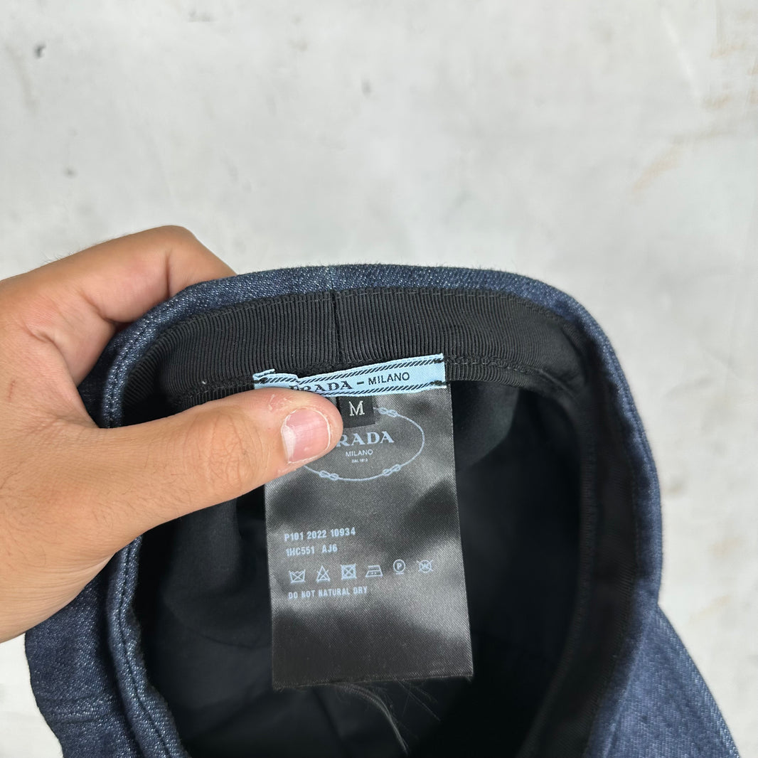 Prada Denim Newsboy Hat