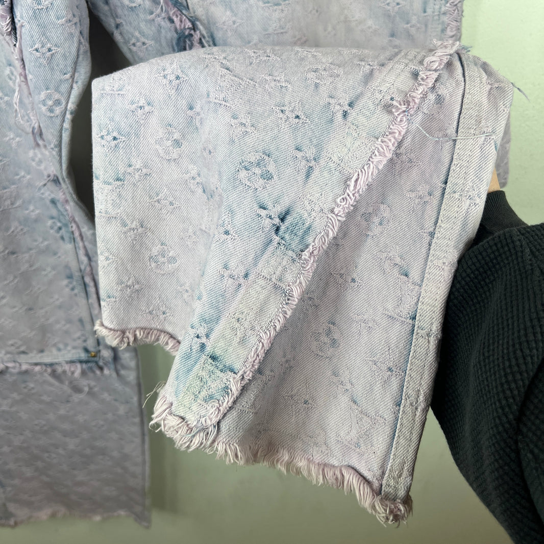 Louis Vuitton Purple Flayed Monogram Flared Carpenter Jeans