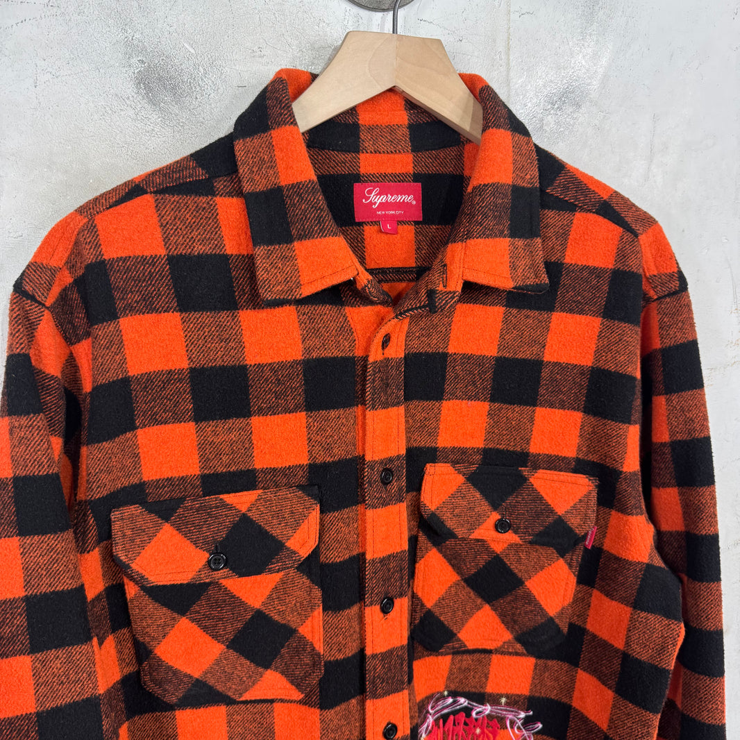 Supreme Buffalo Plaid Embroidered Flannel