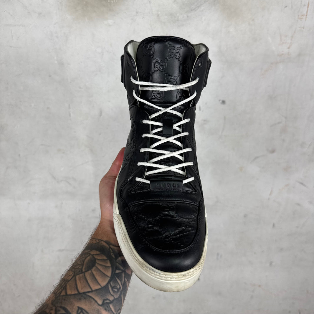 Gucci High Top Embossed Monogram Sneakers